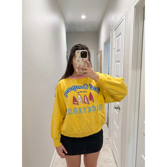 Vintage best company backyards yellow crewneck - size large - Picture 1 of 6